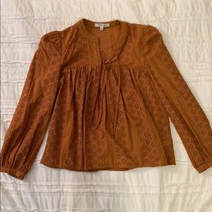 Madewell Rust Eyelet Top